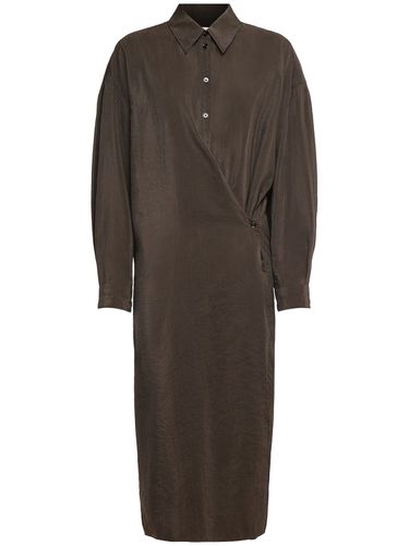 Robe En Soie Sèche À Col Droit - LEMAIRE - Modalova