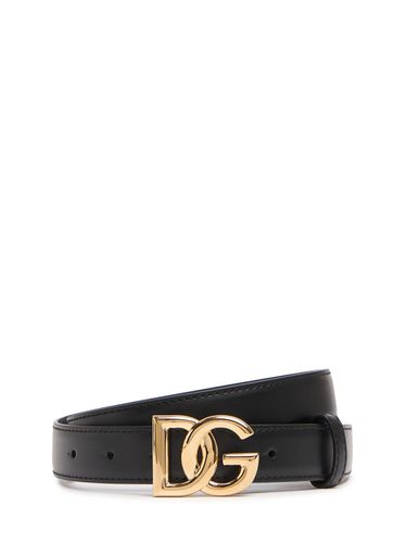 Ceinture En Cuir Dg 2,5 Cm - DOLCE & GABBANA - Modalova