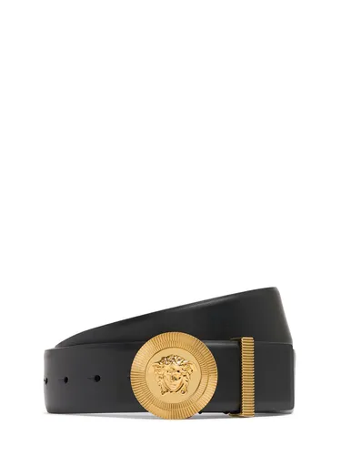 Ceinture En Cuir À Logo 4 Cm - VERSACE - Modalova