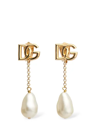 Boucles D'oreilles À Clip En Fausses Perles Dg - DOLCE & GABBANA - Modalova