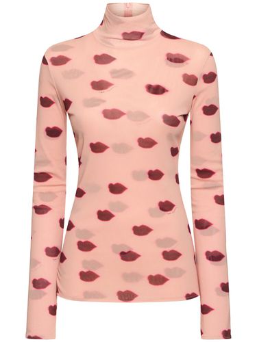 Pull Col Roulé En Mesh Imprimé Bouches - STELLA MCCARTNEY - Modalova