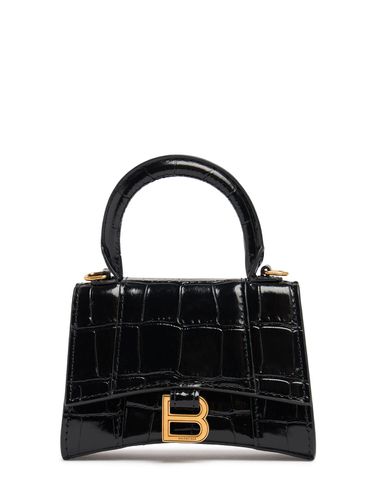 Sac Mini En Cuir Embossé Croco Hourglass - BALENCIAGA - Modalova