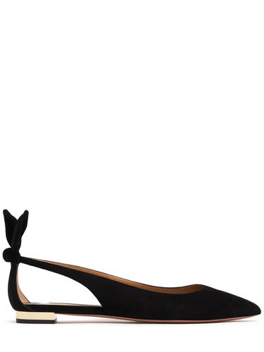 Ballerines En Daim Bow Tie 10 Mm - AQUAZZURA - Modalova