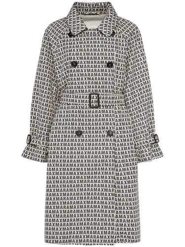 Trench-coat En Jacquard À Logo Lucio - MAX MARA - Modalova