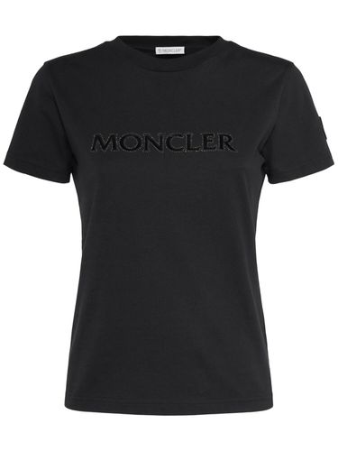 T-shirt En Coton À Logo En Cristaux - MONCLER - Modalova