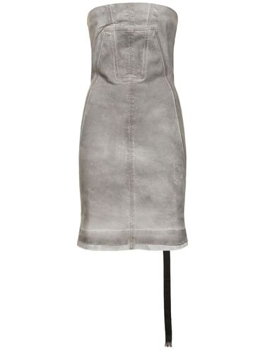 Robe Bustier Courte En Denim Splintered - RICK OWENS DRKSHDW - Modalova