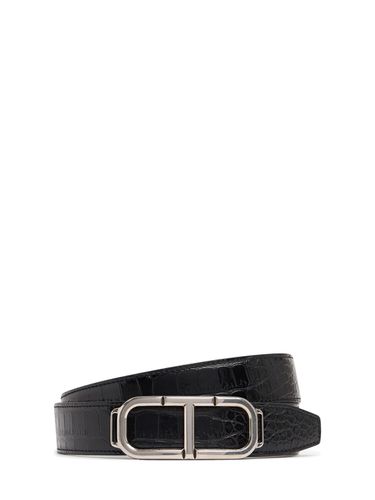 Ceinture En Cuir Embossé Crocodile T Belt 30 Mm - TOM FORD - Modalova