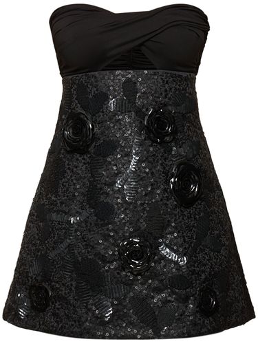 Robe Courte En Sequins Avec Roses - DES PHEMMES - Modalova