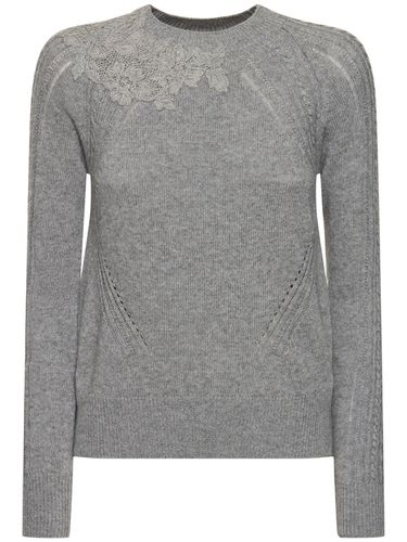 Pull-over Col Rond En Maille Brodée - ERMANNO SCERVINO - Modalova