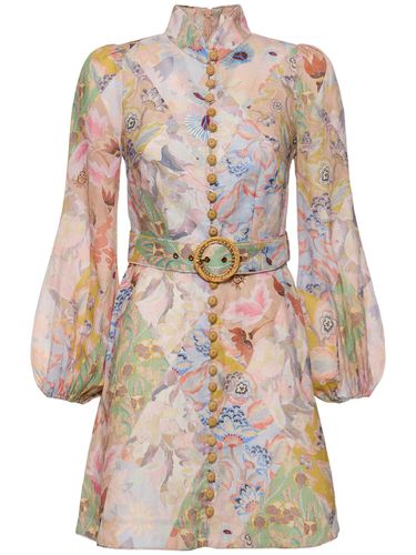 Robe Courte En Lin Illustration - ZIMMERMANN - Modalova