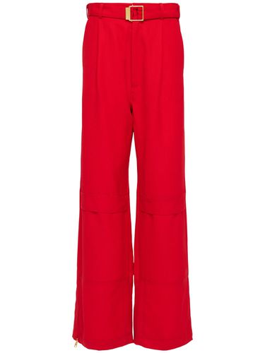 Pantalon Cargo En Toile De Laine Fluide - AMI PARIS - Modalova