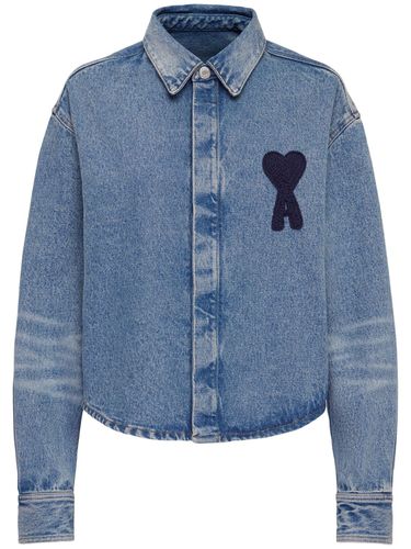 Chemise Courte En Denim De Coton À Logo Adc - AMI PARIS - Modalova