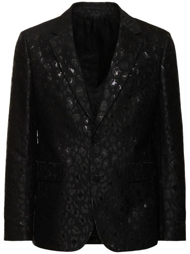 Blazer En Lurex Jacquard À Motif Léopard - VERSACE - Modalova