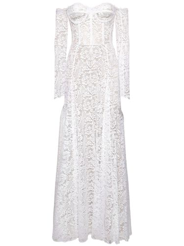 Robe Longue Broddée À Col Bardot - ZUHAIR MURAD - Modalova