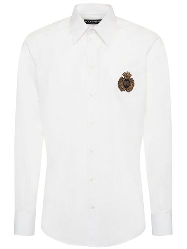 Chemise En Popeline Brodée Crest - DOLCE & GABBANA - Modalova