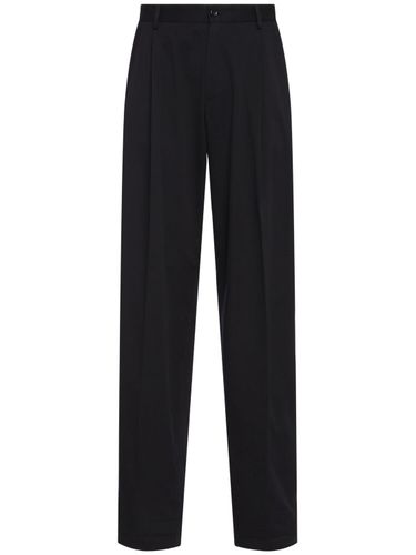 Pantalon En Coton Mélangé À Double Plis - DOLCE & GABBANA - Modalova