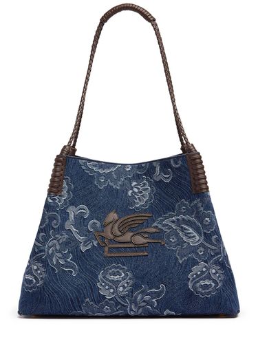 Sac Moyen En Denim Jacquard Libra - ETRO - Modalova