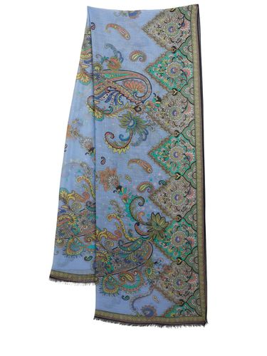 Foulard En Coton Mélangé Imprimé Boheme - ETRO - Modalova