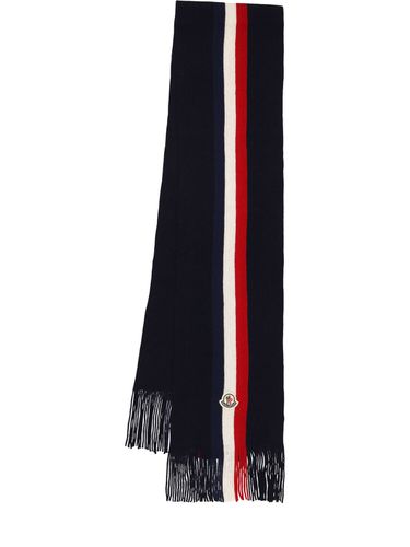 Tricolor Virgin Wool Scarf - MONCLER - Modalova