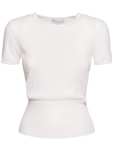 T-shirt En Coton Pointelle À Manches Chauve-souris - JW ANDERSON - Modalova