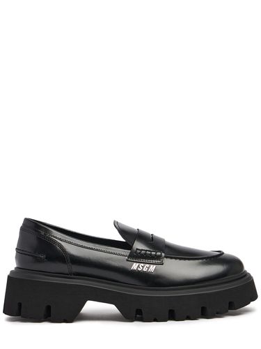 Mocassins En Cuir Brossé - MSGM - Modalova