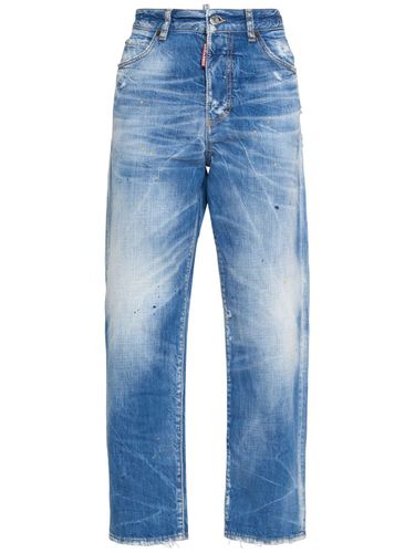 Jean Droit En Denim Taille Haute Boston - DSQUARED2 - Modalova