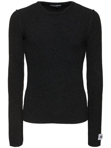 Pull-over En Laine Mélangée À Manches Longues - DOLCE & GABBANA - Modalova