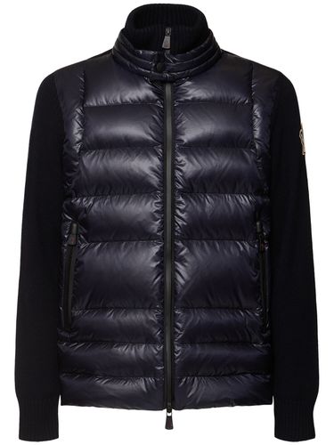 Cardigan Zippé En Laine Et Nylon - MONCLER GRENOBLE - Modalova