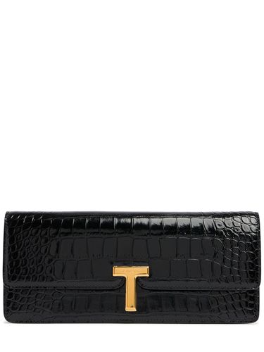 Pochette En Cuir Brillant Embossé - TOM FORD - Modalova