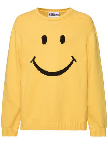 Pull-over En Maille Smile - MOSCHINO - Modalova