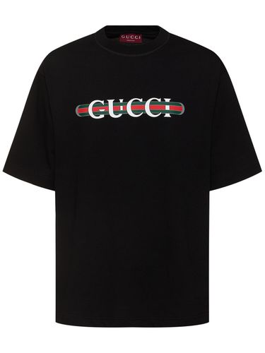 T-shirt En Coton Épais À Logo - GUCCI - Modalova