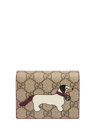 Portefeuille Mini En Toile Gg Détail Chien - GUCCI - Modalova