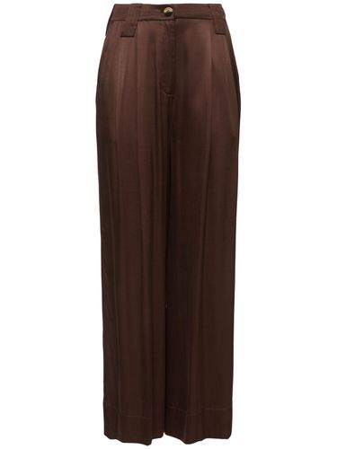 Pantalon Évasé En Satin Délavé Taille Haute - GANNI - Modalova