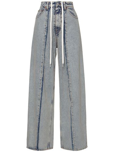 Jean Droit En Denim Avec Coutures Contrastantes - MM6 MAISON MARGIELA - Modalova