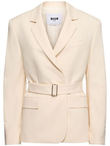 Blazer En Viscose Mélangée À Double Boutonnage - MSGM - Modalova