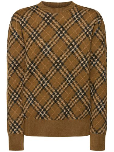 Pull-over En Maille De Laine Mélangée À Carreaux - BURBERRY - Modalova