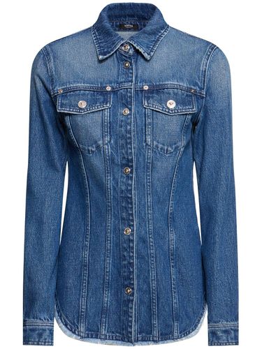 Chemise En Denim De Coton Délavé - VERSACE - Modalova