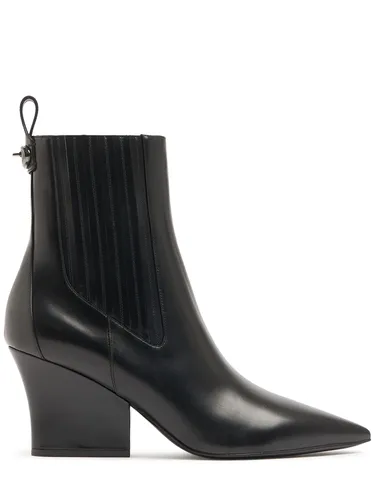 Bottines En Cuir Vlogo Lockette 75 Mm - VALENTINO GARAVANI - Modalova