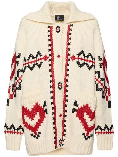 Cardigan En Laine Mélangée - MONCLER GRENOBLE - Modalova