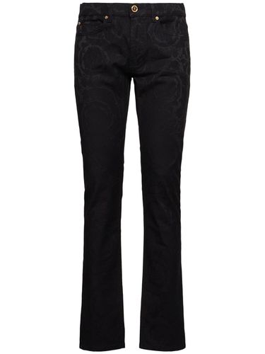 Jean En Denim Jacquard Baroque - VERSACE - Modalova