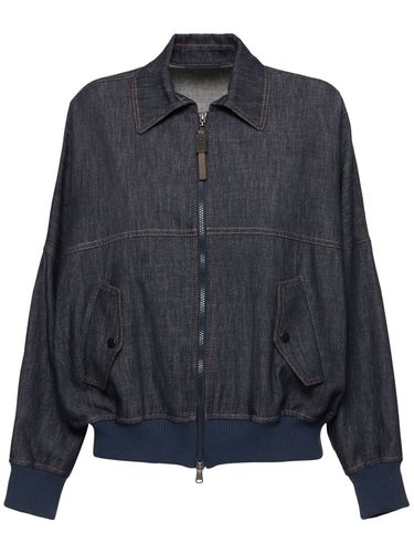 Veste Bomber En Denim Rembourré - BRUNELLO CUCINELLI - Modalova