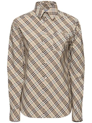 Chemise En Popeline De Coton À Carreaux - BURBERRY - Modalova