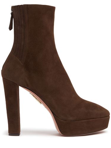 Bottes En Daim Saint Honore 120 Mm - AQUAZZURA - Modalova