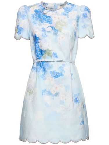 Robe Courte En Lin Imprimé Crush - ZIMMERMANN - Modalova