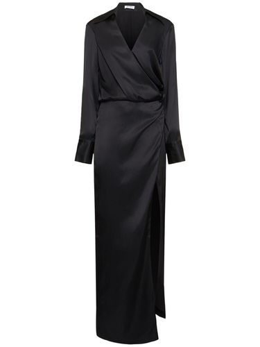 Robe Chemise Midi En Satin Drapé - THE ATTICO - Modalova