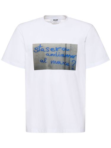 T-shirt En Coton - MSGM - Modalova