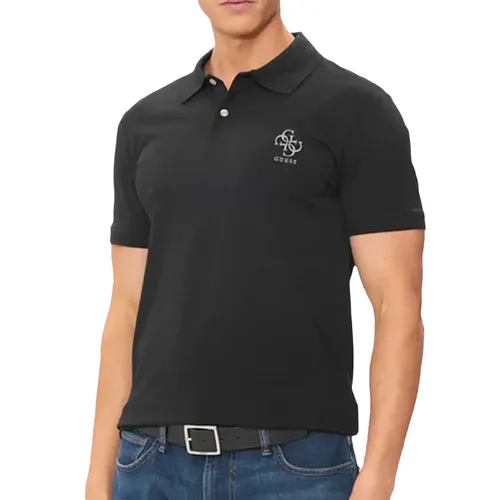 Polo Guess Logo 4G Homme Noir - Guess - Modalova