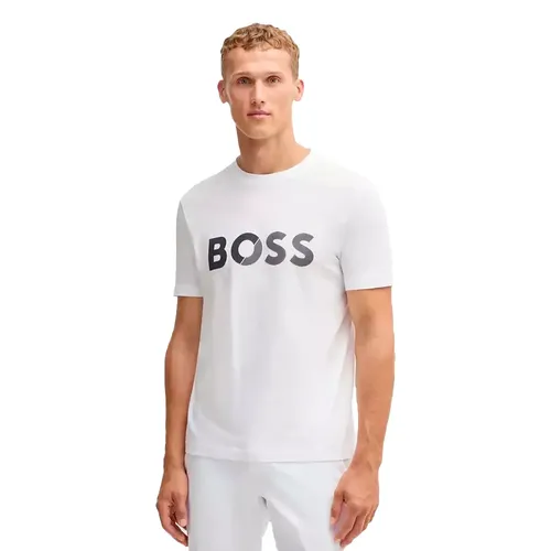 T shirt Boss Tape Logo Homme Blanc - Boss - Modalova