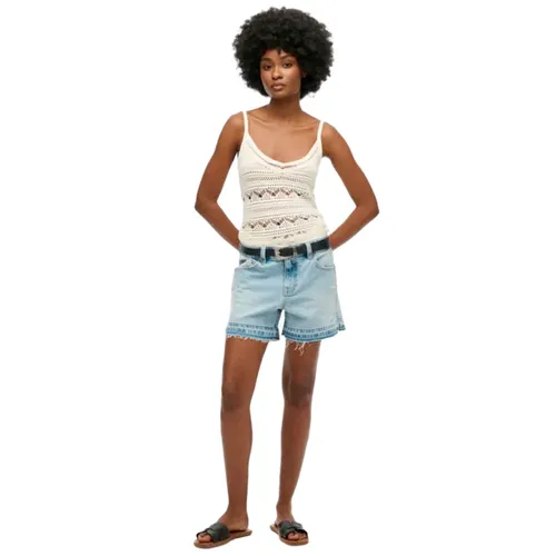 Short Superdry Essential Femme Bleu - Superdry - Modalova