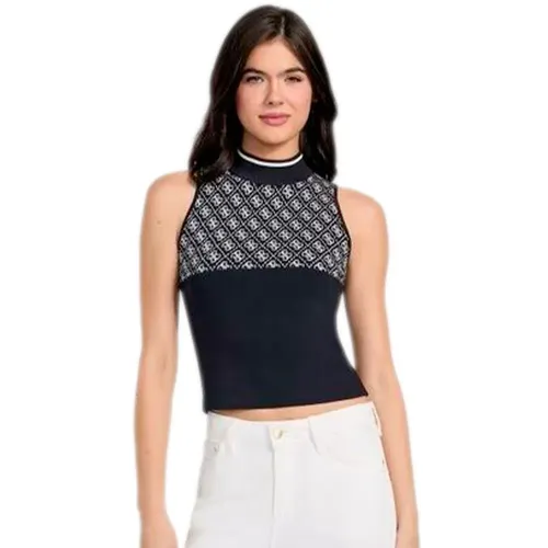Pull Guess Signature Femme Noir - Guess - Modalova